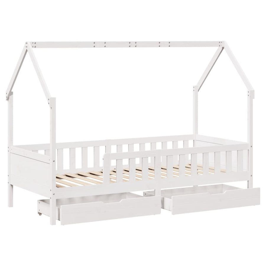 Kinderbedframe met lades 80x200 cm massief grenenhout