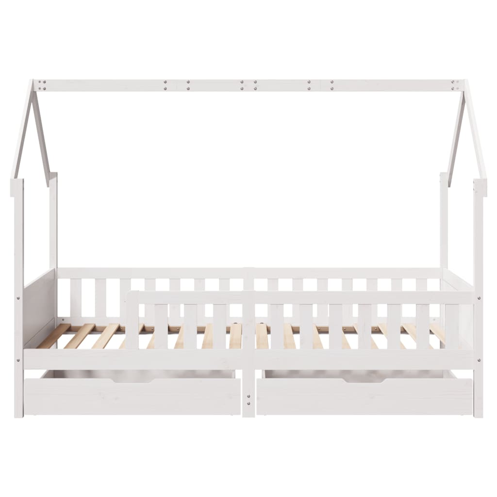 Kinderbedframe met lades 90x190 cm massief grenenhout
