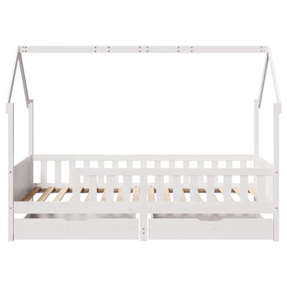 Kinderbedframe met lades 90x190 cm massief grenenhout