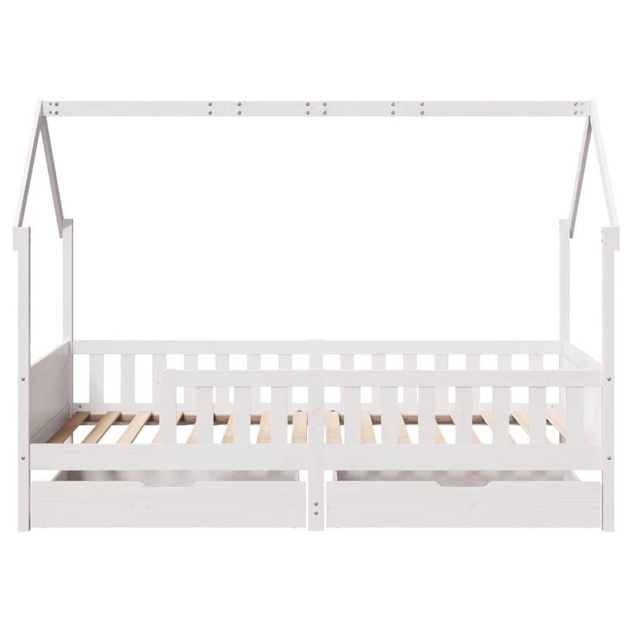 Kinderbedframe met lades 90x190 cm massief grenenhout