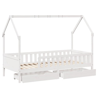Kinderbedframe met lades 90x190 cm massief grenenhout