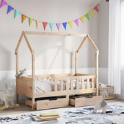 Kinderbedframe 80x160 cm massief grenenhout met lades
