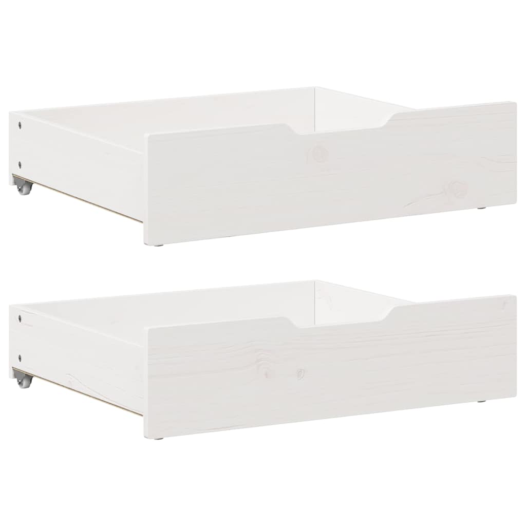 Kinderbedframe Met Lades Massief Grenenhout 80 x 160 cm Wit
