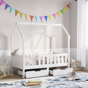 Kinderbedframe 70x140 cm massief grenenhout met lades