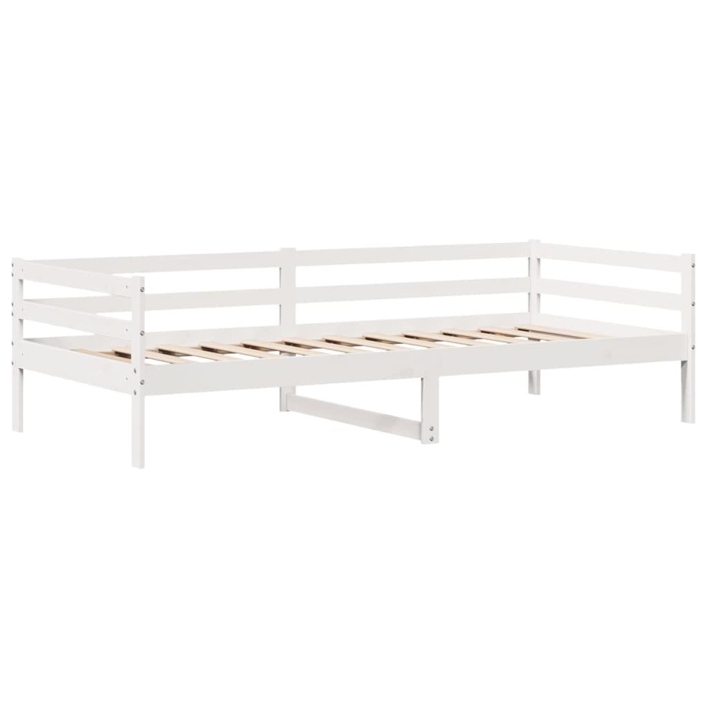 Slaapbank met lades 90x200 cm massief grenenhout wit