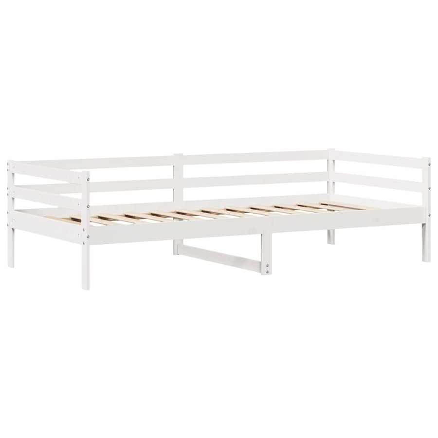 Slaapbank met lades 90x200 cm massief grenenhout wit