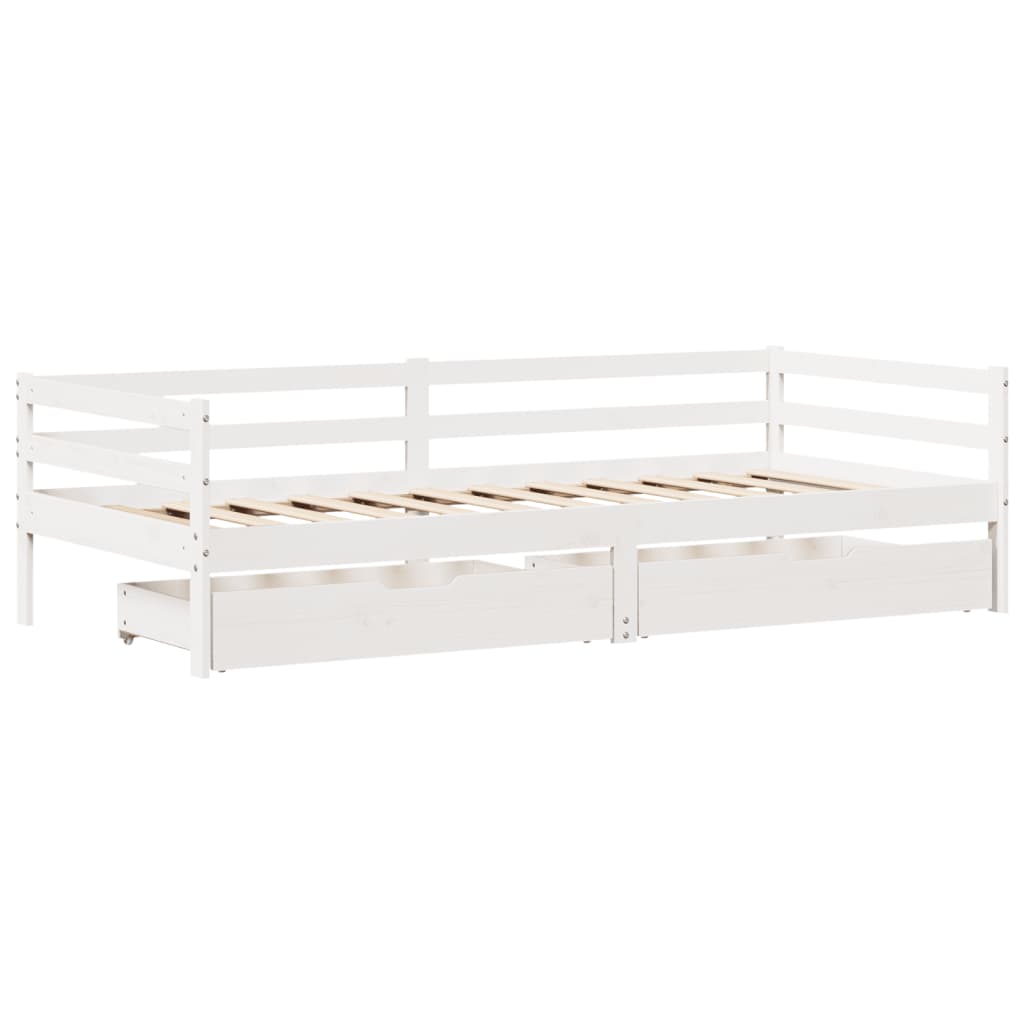 Slaapbank met lades 90x200 cm massief grenenhout