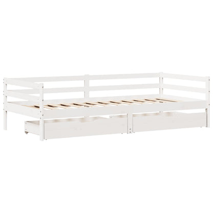 Slaapbank met lades 90x200 cm massief grenenhout
