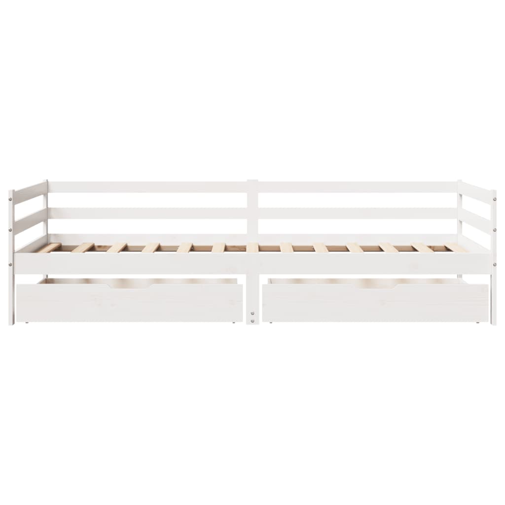 Slaapbank met lades 90x200 cm massief grenenhout