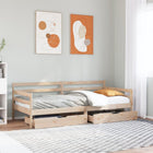 Slaapbank 90x190 cm massief grenenhout met lades