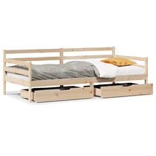 Slaapbank met lades 80x200 cm massief grenenhout wit