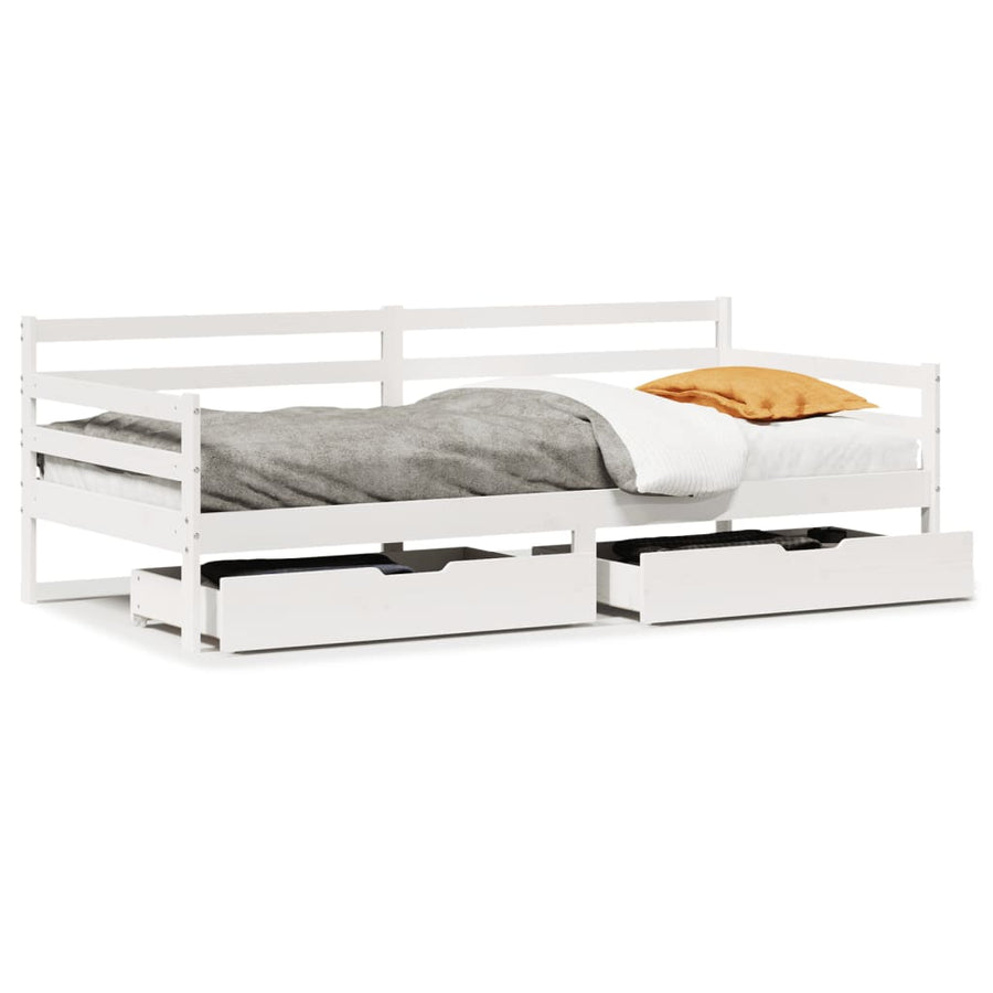 Slaapbank met lades 90x200 cm massief grenenhout
