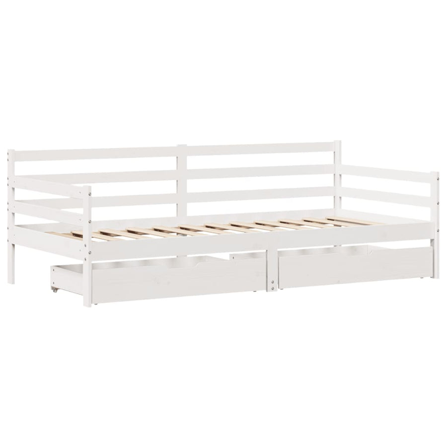Slaapbank met lades 90x200 cm massief grenenhout
