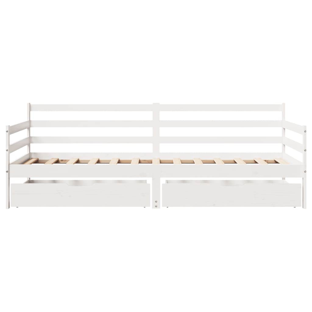 Slaapbank met lades 90x200 cm massief grenenhout