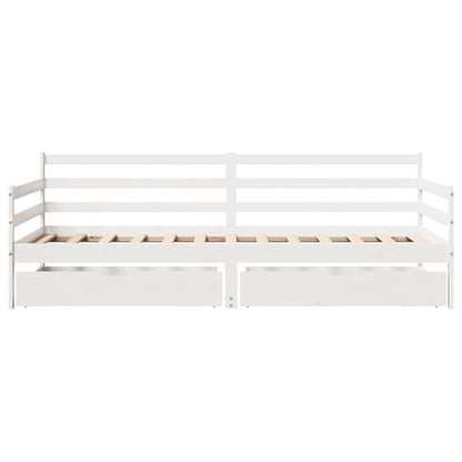 Slaapbank met lades 90x200 cm massief grenenhout