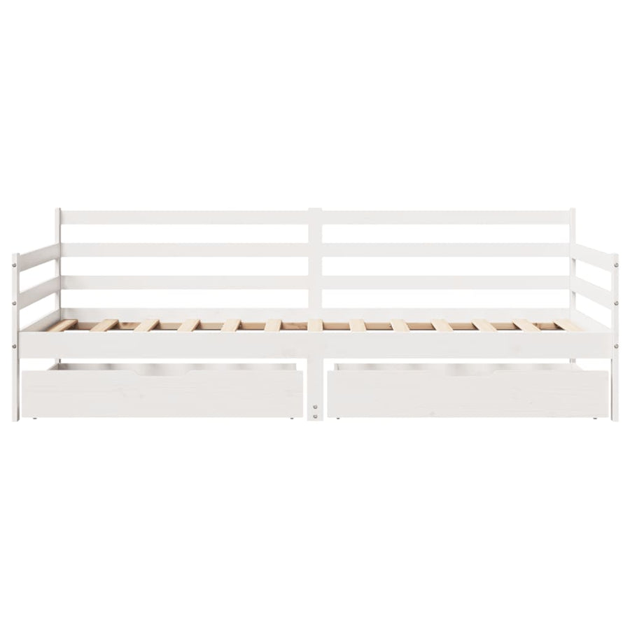 Slaapbank met lades 90x200 cm massief grenenhout