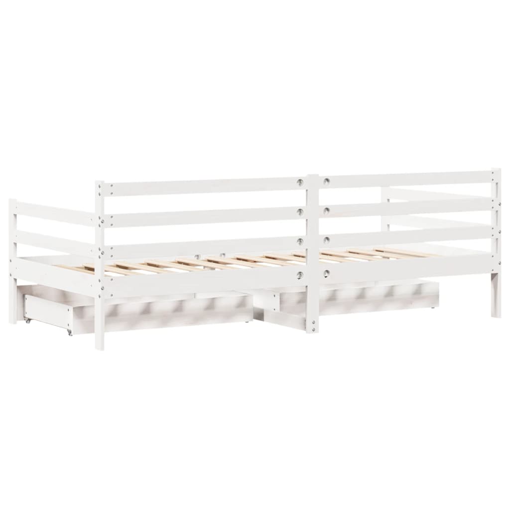 Slaapbank met lades 90x200 cm massief grenenhout