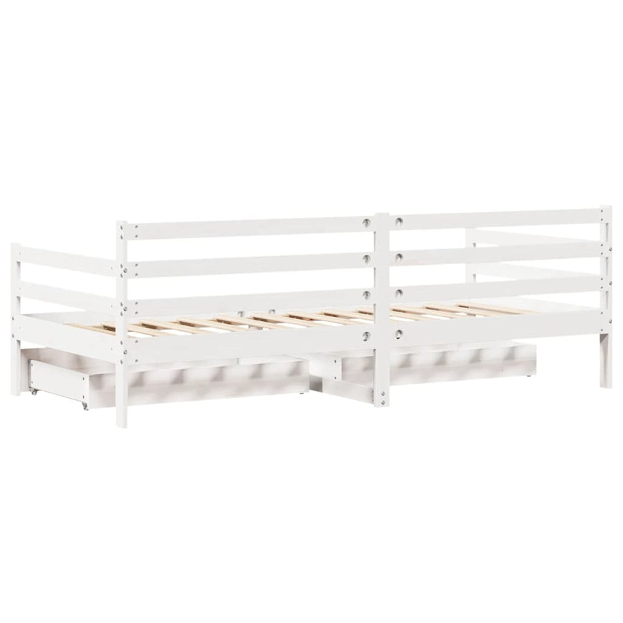Slaapbank met lades 90x200 cm massief grenenhout