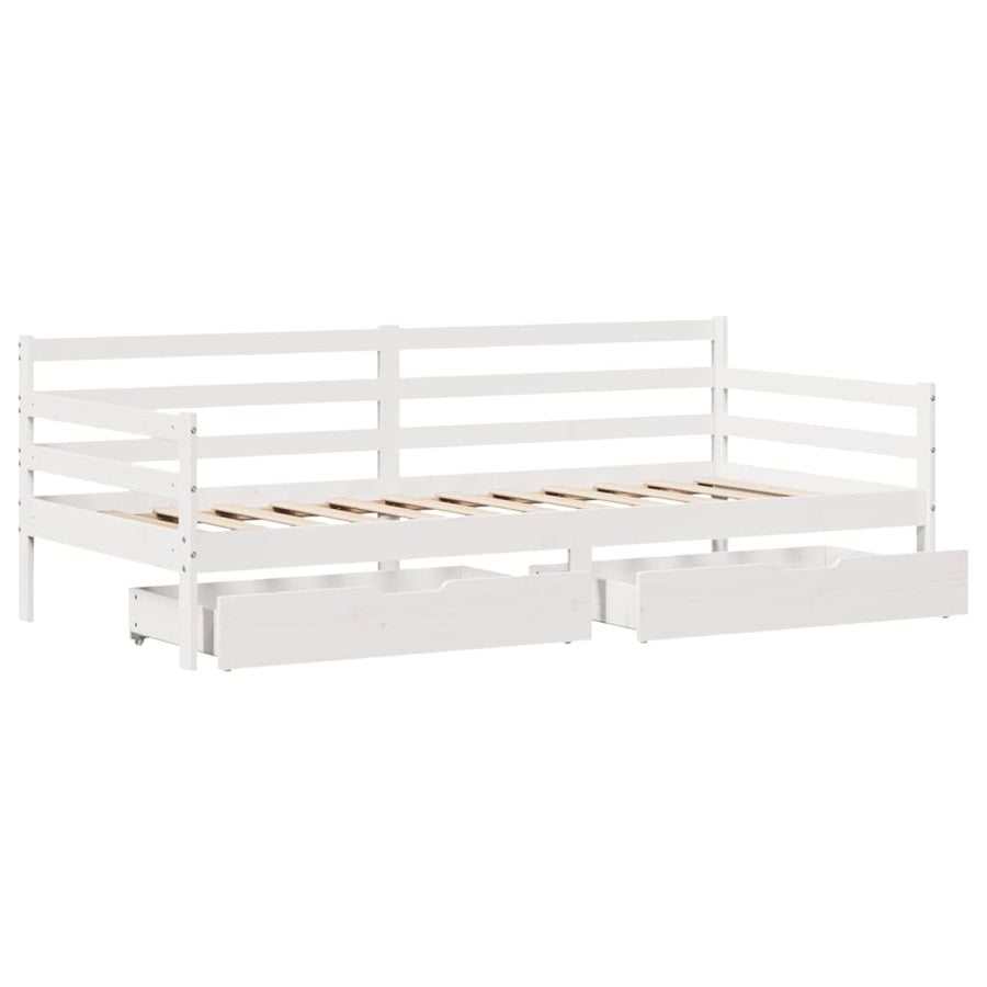 Slaapbank met lades 90x200 cm massief grenenhout