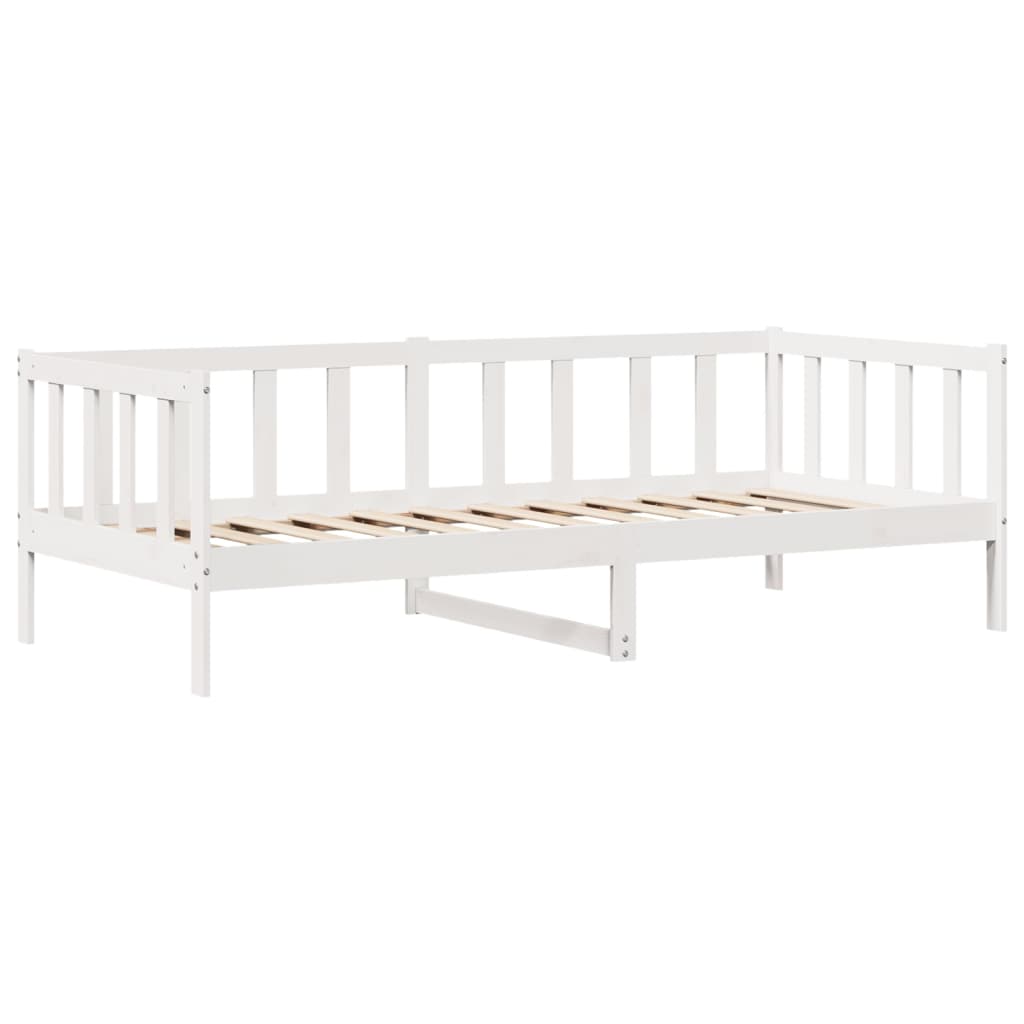 Slaapbank met lades 90x200 cm massief grenenhout wit