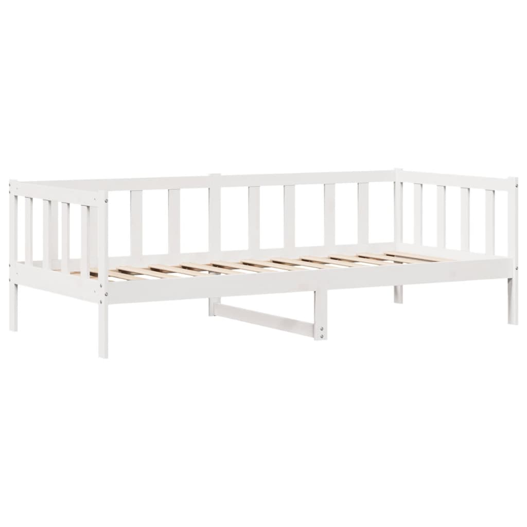 Slaapbank met lades 90x190 cm massief grenenhout wit