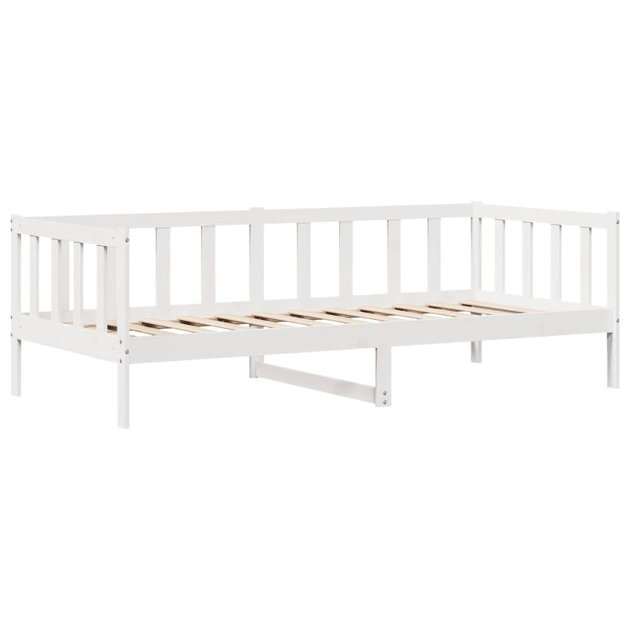 Slaapbank met lades 90x190 cm massief grenenhout wit
