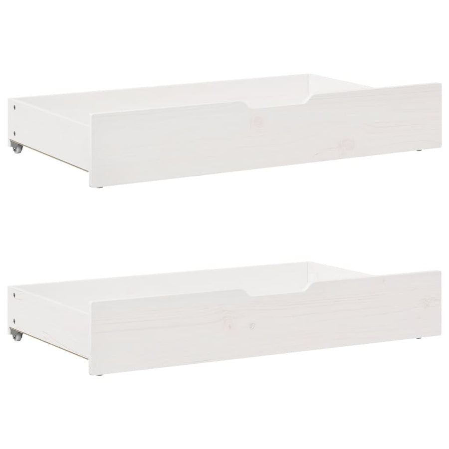 Slaapbank met lades 90x190 cm massief grenenhout wit