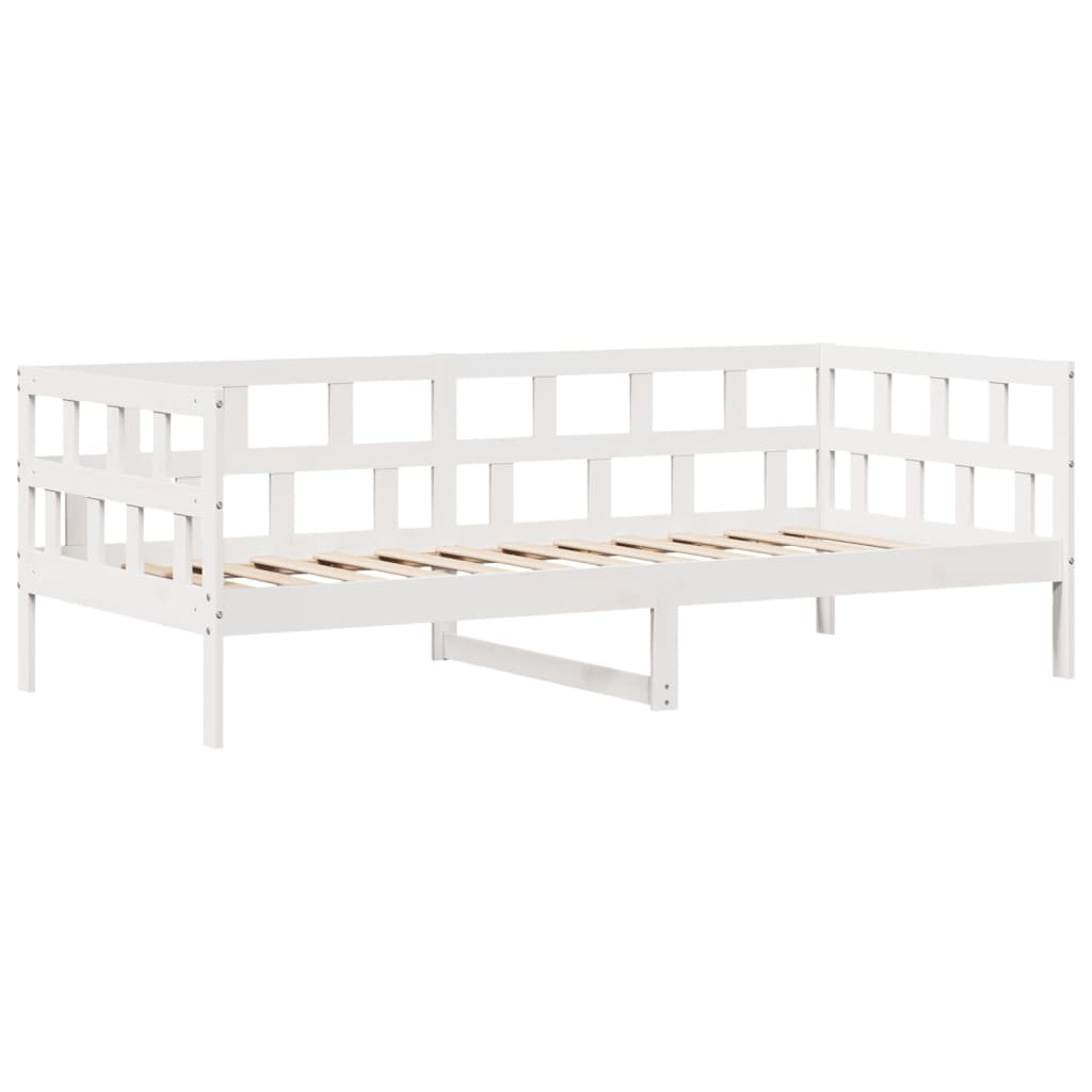 Slaapbank met lades 90x200 cm massief grenenhout wit