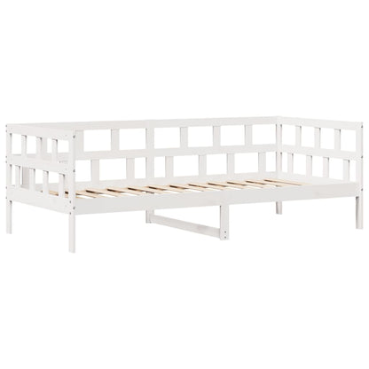 Slaapbank met lades 90x200 cm massief grenenhout wit