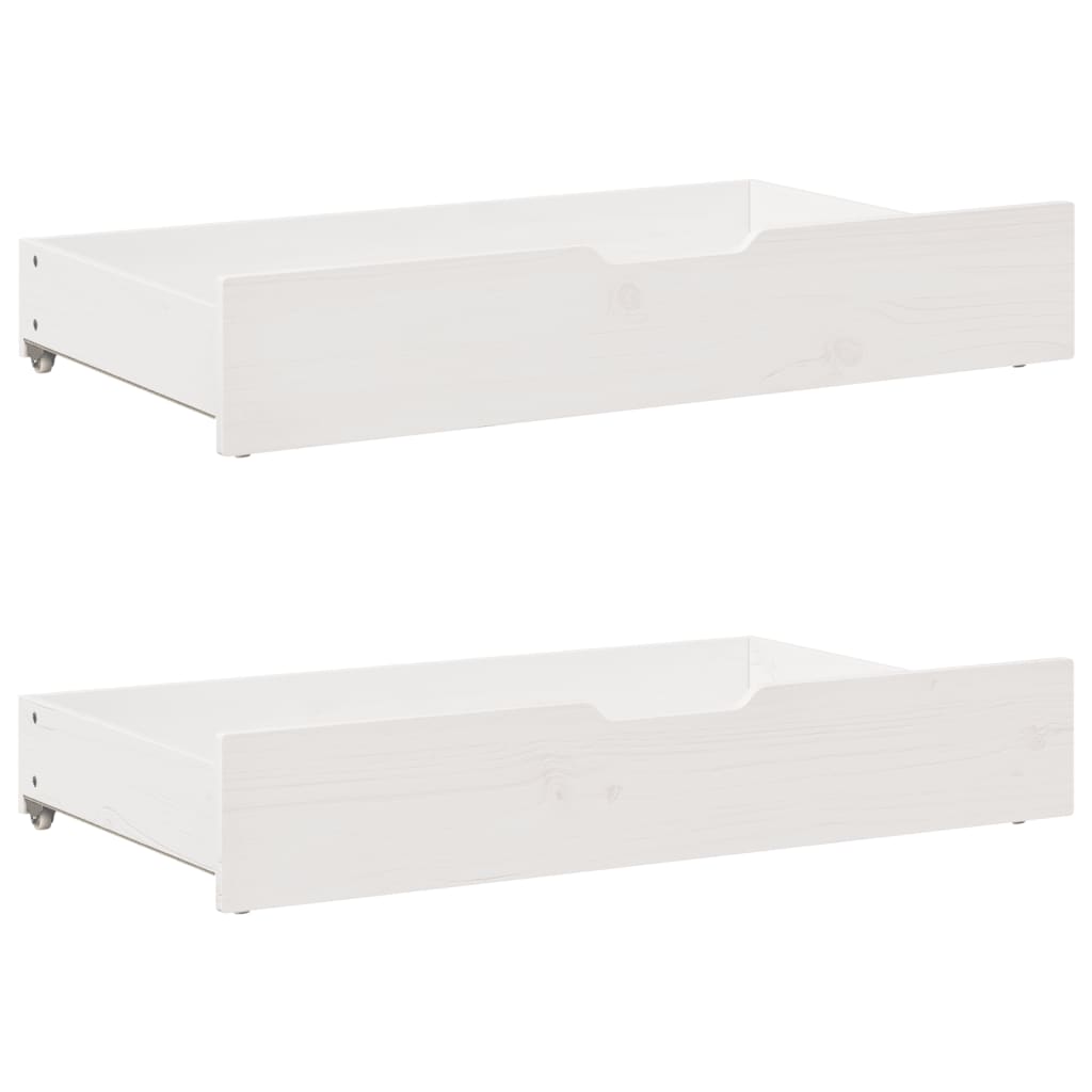 Slaapbank met lades 90x200 cm massief grenenhout wit