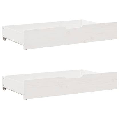 Slaapbank met lades 90x200 cm massief grenenhout wit