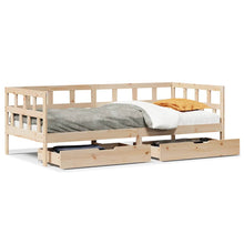 Slaapbank Met Lades Massief Grenenhout 90 x 190 cm Naturel