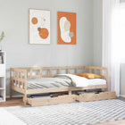 Slaapbank 90x190 cm massief grenenhout met lades