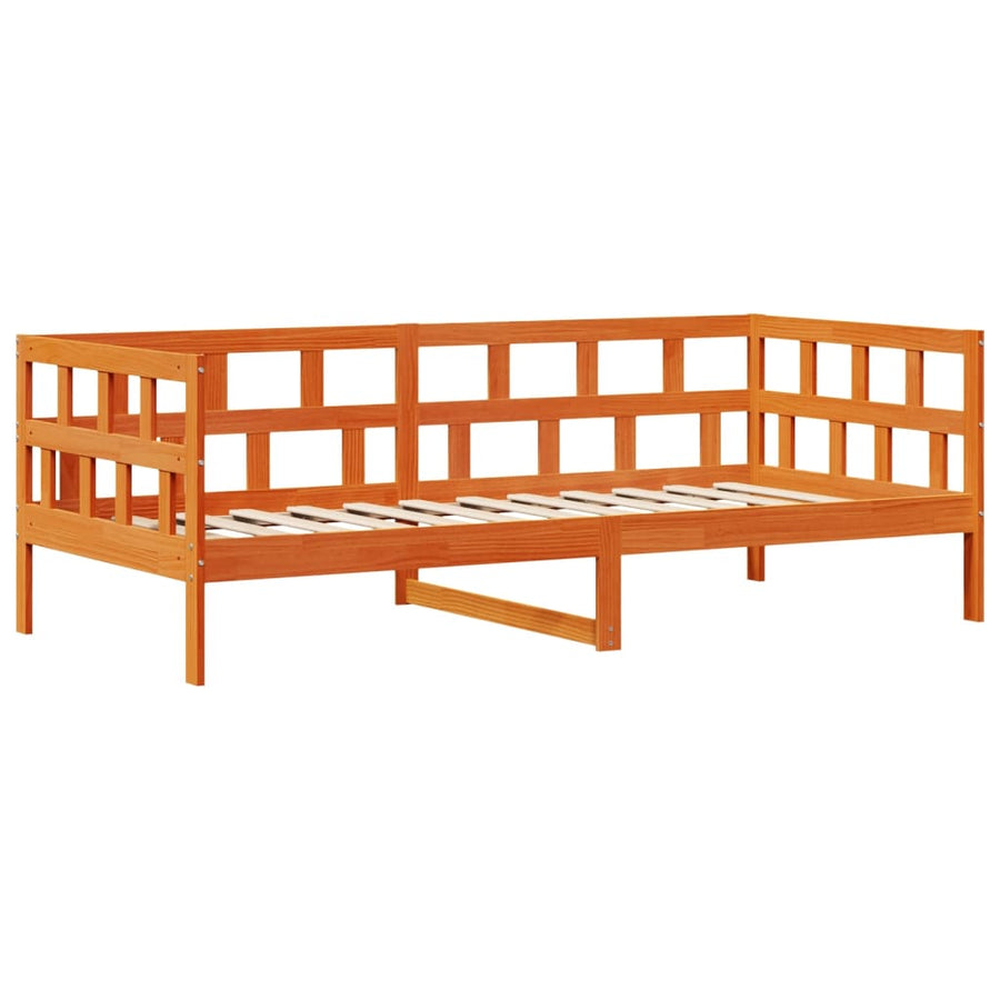 Slaapbank met lades 80x200 cm massief grenenhout wasbruin