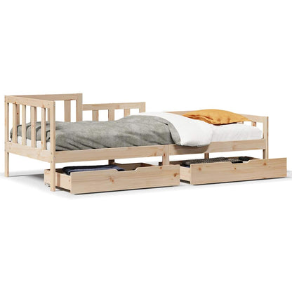 Slaapbank met lades 80x200 cm massief grenenhout