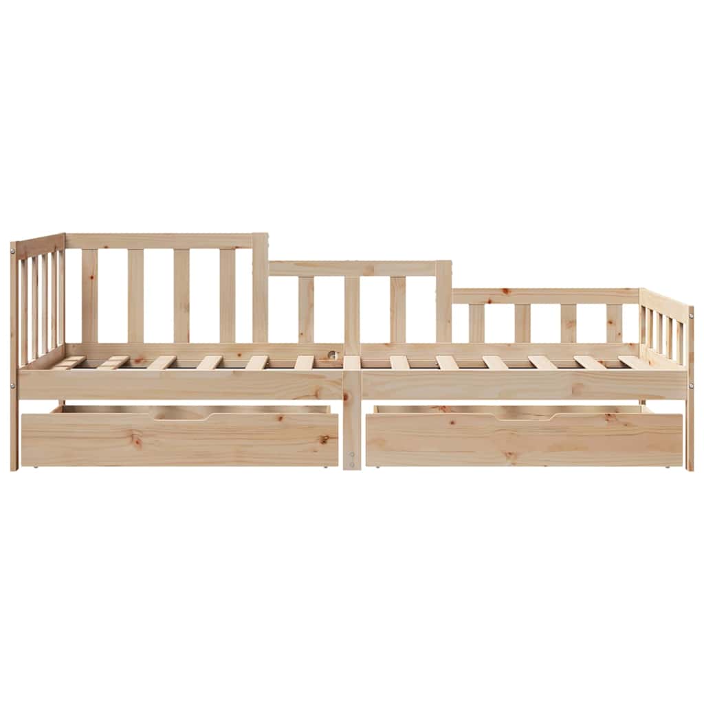 Slaapbank met lades 80x200 cm massief grenenhout