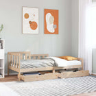 Sofa bed with drawers 80x200 cm solid pine wood