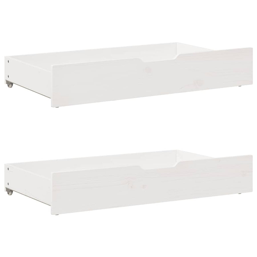 Slaapbank met lades 80x200 cm massief grenenhout wit