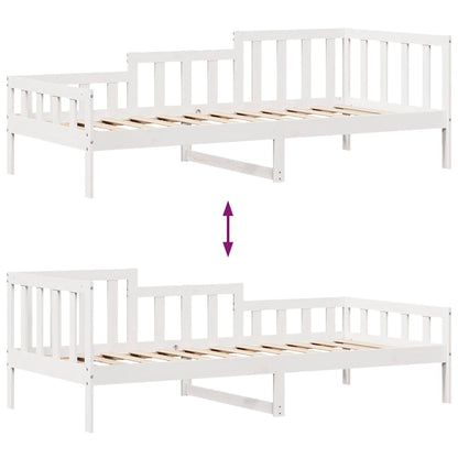 Slaapbank met lades 80x200 cm massief grenenhout wit