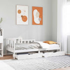 Daybed with drawers 90x200 cm solid pine white