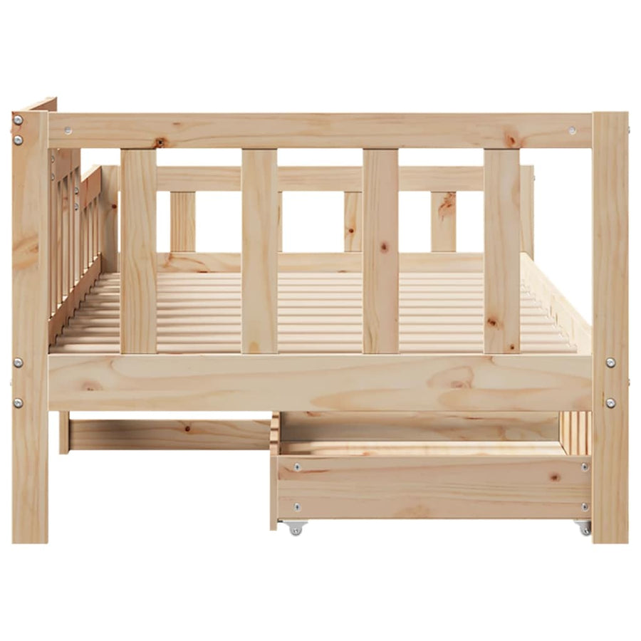 Slaapbank met lades 90x190 cm massief grenenhout