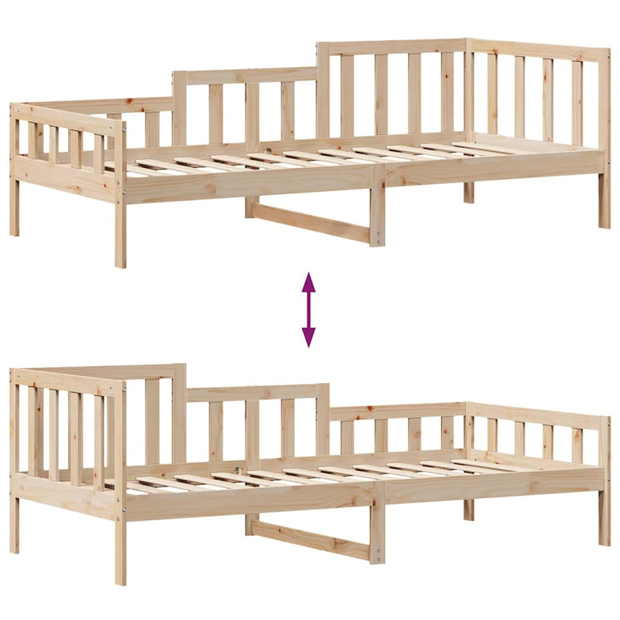 Slaapbank met lades 90x190 cm massief grenenhout