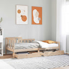 Day bed with drawers 90x190 cm solid pine wood