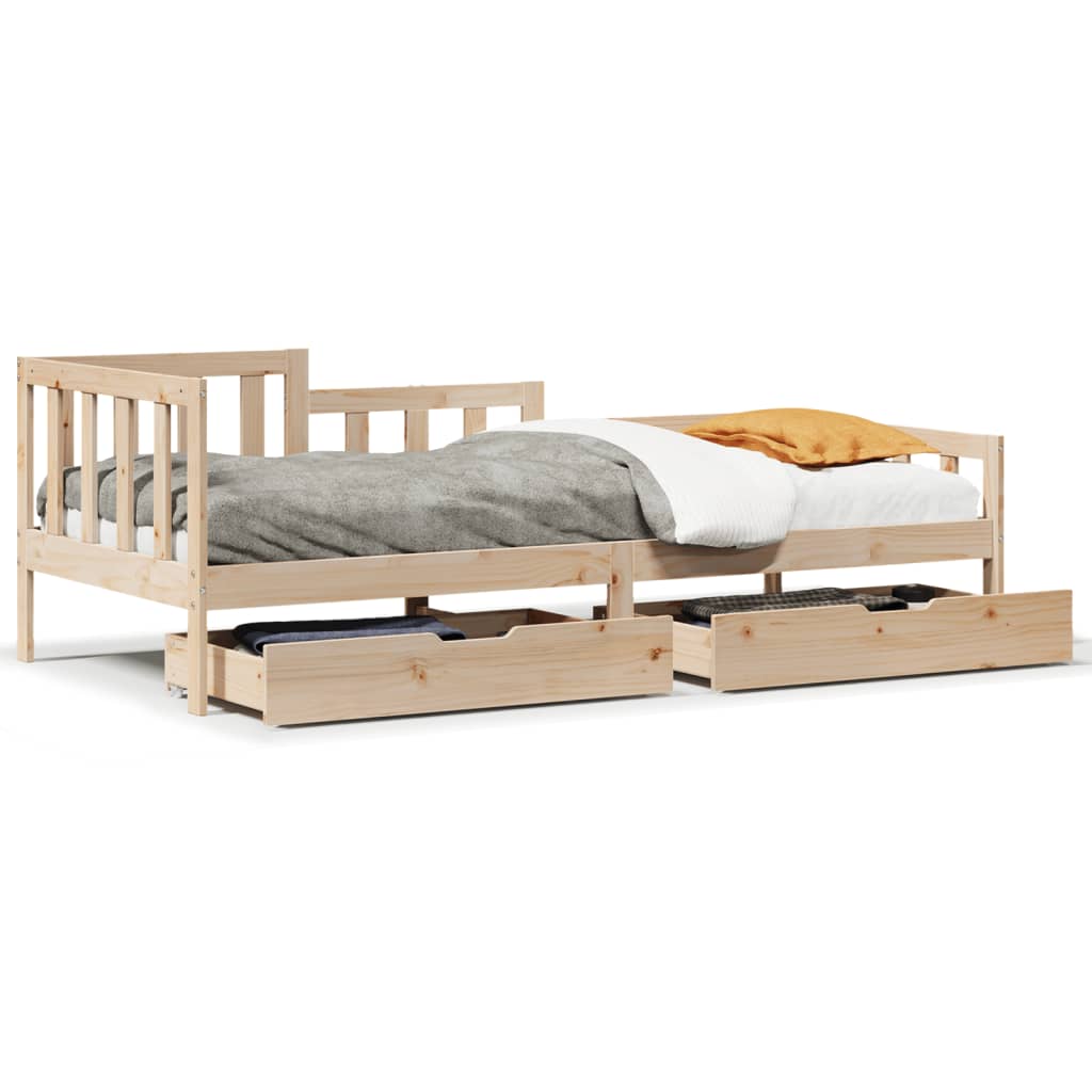 Slaapbank met lades 80x200 cm massief grenenhout