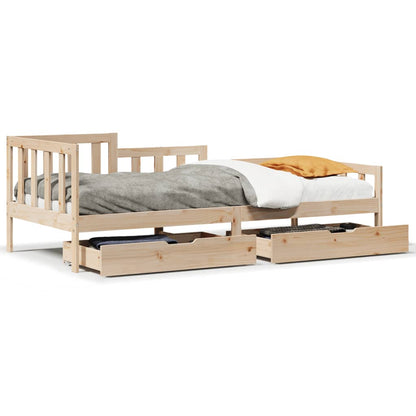 Slaapbank met lades 80x200 cm massief grenenhout