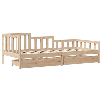 Slaapbank met lades 80x200 cm massief grenenhout