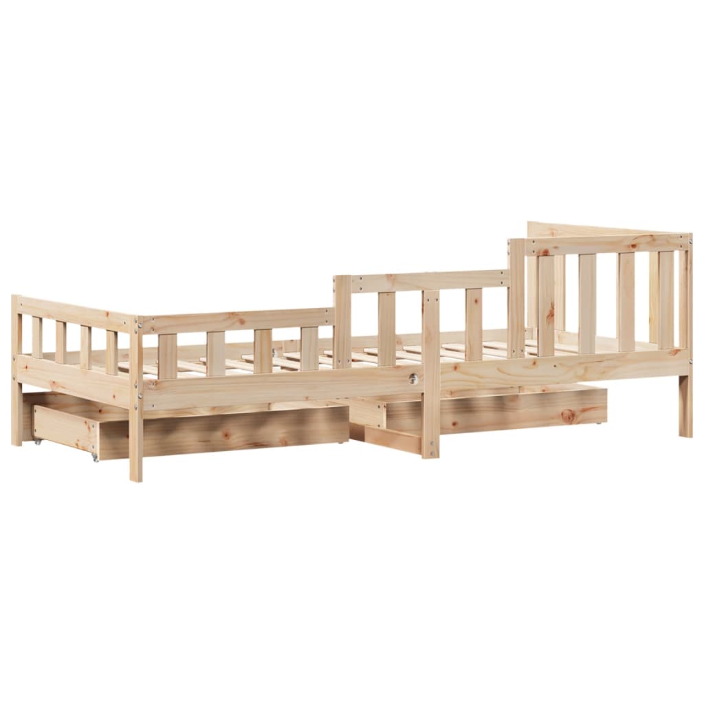 Slaapbank met lades 80x200 cm massief grenenhout