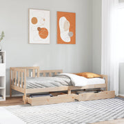 Sofa bed with drawers 80x200 cm solid pine wood
