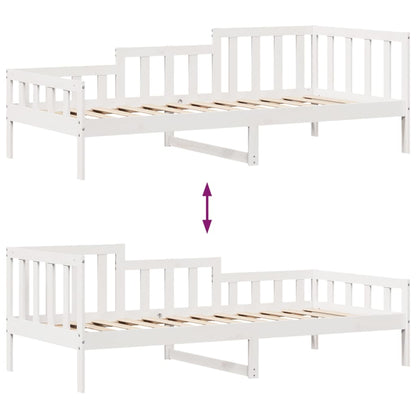 Slaapbank met lades 90x200 cm massief grenenhout wit