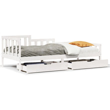Slaapbank met lades 90x190 cm massief grenenhout